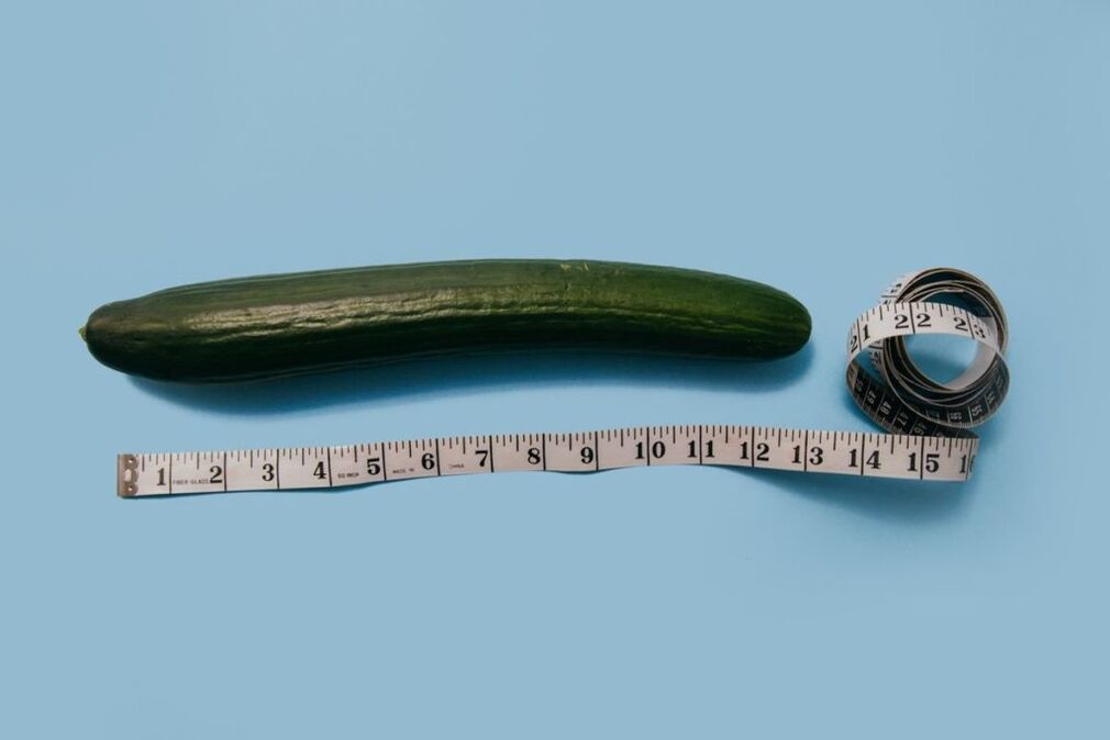 Penis size measurement using an instance of cucumber