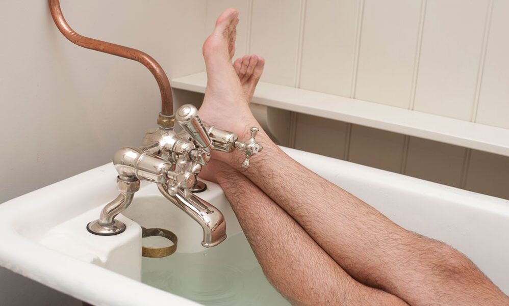 A man bathing with soda